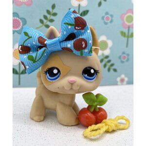 Authentic Littlest Pet Shop # 1447 Tan Caramel Patch German Shepherd Blue Eyes